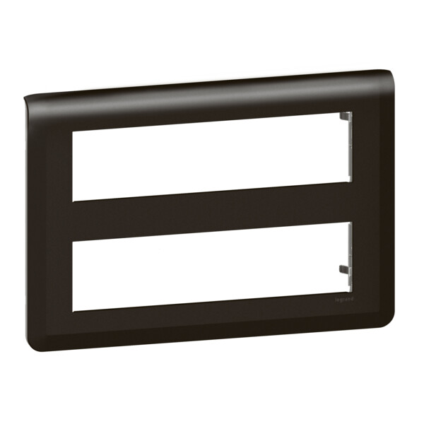 Plaque de finition Mosaic pour 2x8 modules noir mat - Legrand - 079077L