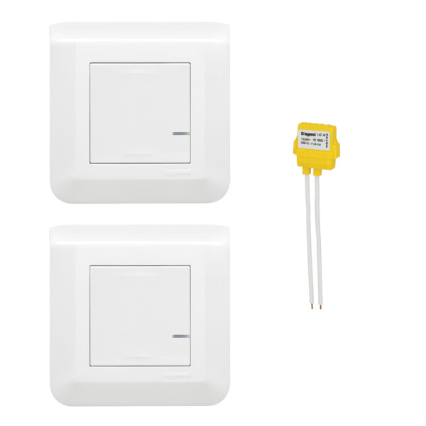 Interrupteur Connecté Mosaic Prêt-à-Poser avec Commande Sans Fil Netatmo - Blanc - Legrand - 077732L