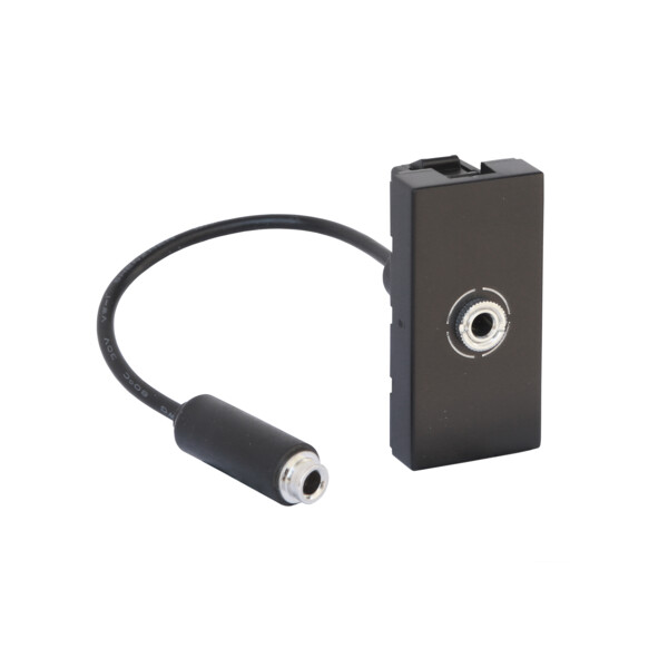 Prise jack 3.5 femelle mosaic preconnectorisée 1 module - noir mat - Legrand - 079579L