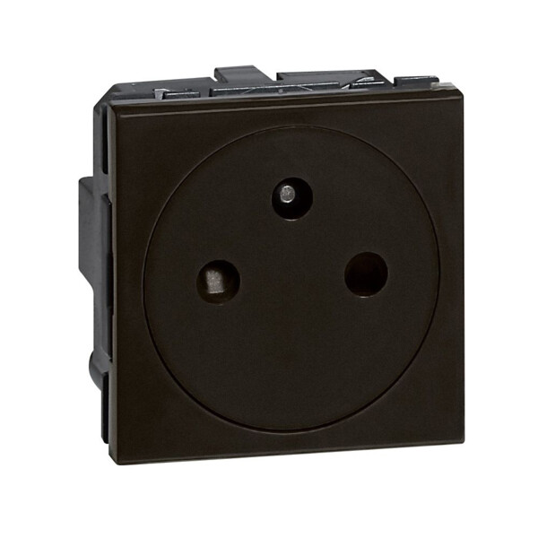 Prise de courant 2P+T Surface Mosaic 2 modules avec connexion par bornes automatiques - noir mat - Legrand - 079121L