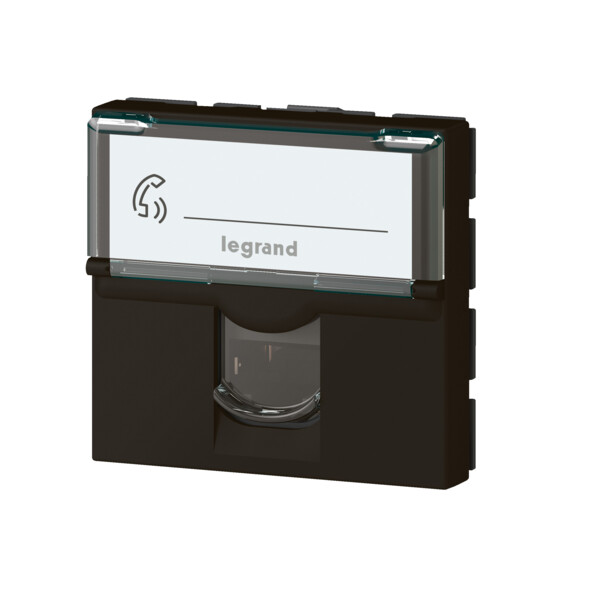 Prise RJ45 catégorie6A STP à blindage métal Mosaic 2 modules – noir mat - Legrand - 079176L