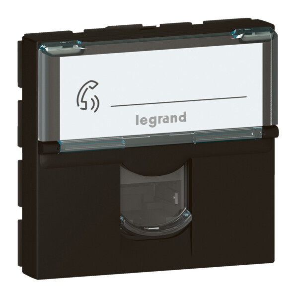 Prise RJ45 catégorie6A STP à blindage métal Mosaic 2 modules – noir mat - Legrand - 079176L