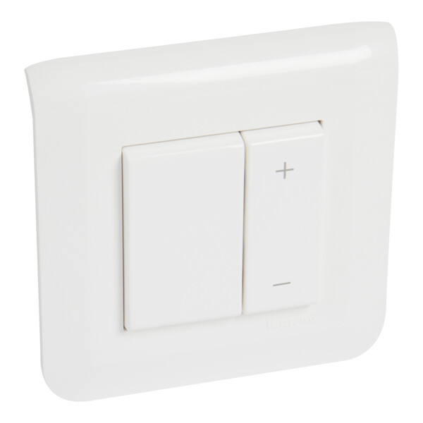 Interrupteur variateur toutes lampes 2 fils Mosaic 2 modules – complet blanc - Legrand - 048870L