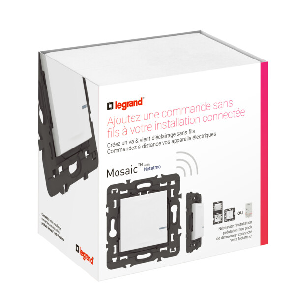 Commande sans fil Mosaic pour éclairage/prise compatible Netatmo, blanc - Legrand - 077723LA