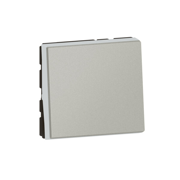 Poussoir ou poussoir inverseur Mosaic Easy-Led 6A 250V~ 2 modules - alu - Legrand - 079240L