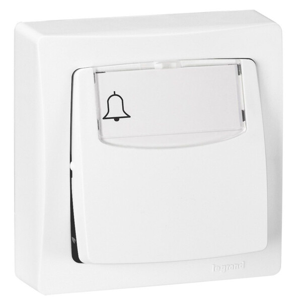 Bouton poussoir porte-étiquette appareillage saillie complet Legrand - 6 A - blanc - Legrand - 086009
