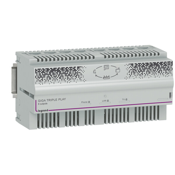 Centrale automatique Legrand Triple Play Gigabit distribue ADSL sur 8 prises RJ45 - Legrand - 413044