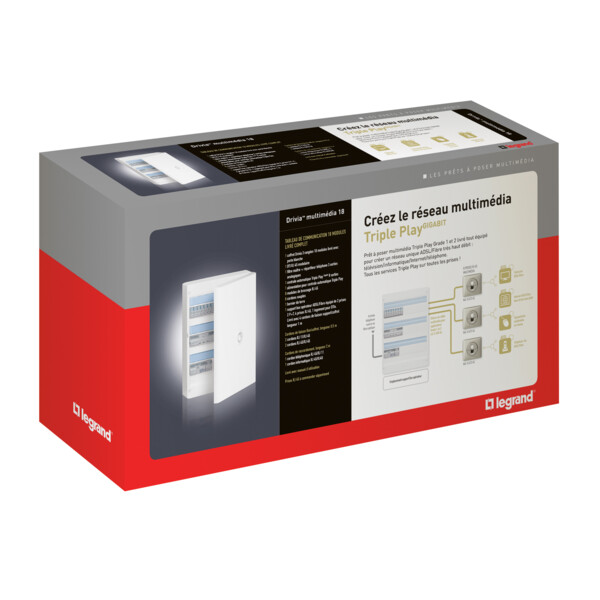 Tableau de communication Legrand Triple Play Gigabit Drivia 18 TV sur RJ Ready - Legrand - 418262