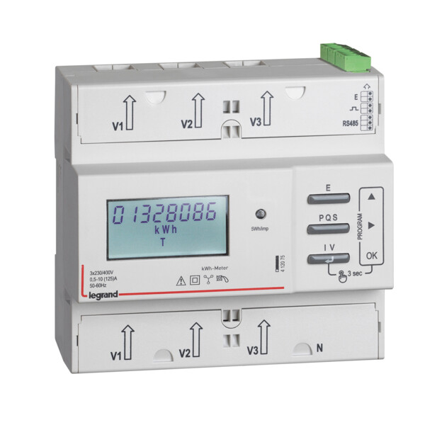 Compteur 125a tri - MID - sorties impulsions et rs 485 Legrand - Legrand - 412075