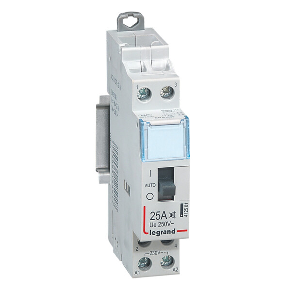 Contacteur domestique silencieux Legrand CX³ bobine 230V 2P 250V 25A contact 2F 1 module - Legrand - 412501