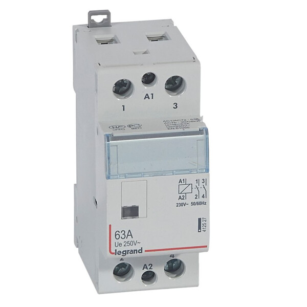 Contacteur de puissance Legrand CX³ bobine 230V sans commande manuelle 2P 250V 63A 2F 2 modules - Legrand - 412527