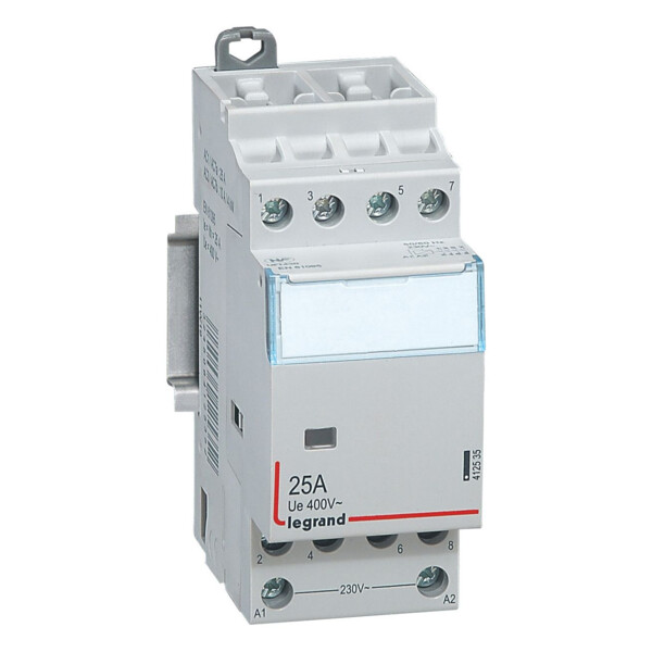 Contacteur de puissance Legrand CX³ bobine 230V sans commande manuelle 4P 400V 25A 4F 2 modules - Legrand - 412535