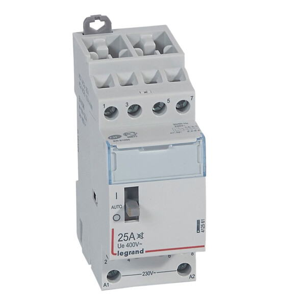 Contacteur de puissance silencieux bobine 230 V~ - 4P - 400 V~/25 A - 4F - Legrand - 412561
