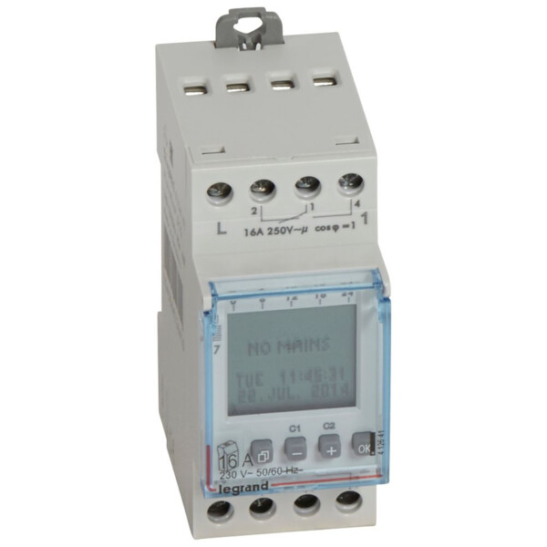 Interrupteur horaire programmable digital auto multifonction Legrand 2 sorties 16a 250v~ - Legrand - 412641