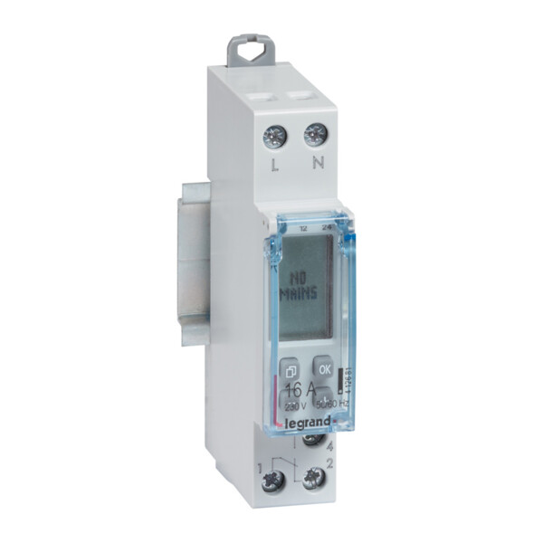 Interrupteur horaire modulaire Legrand programmable journalier et hebdomadaire - Legrand - 412681