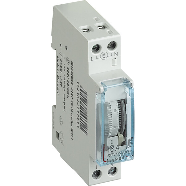 Interrupteur horaire programmable analogique Legrand avec réserve marche - Legrand - 412790