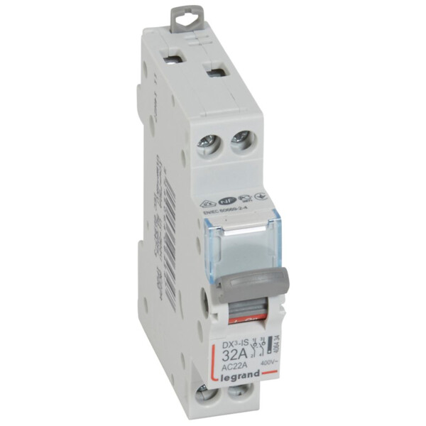 Interrupteur sectionneur de tête Legrand DX³-IS 1 module 2P 32A 400V - Legrand - 406434