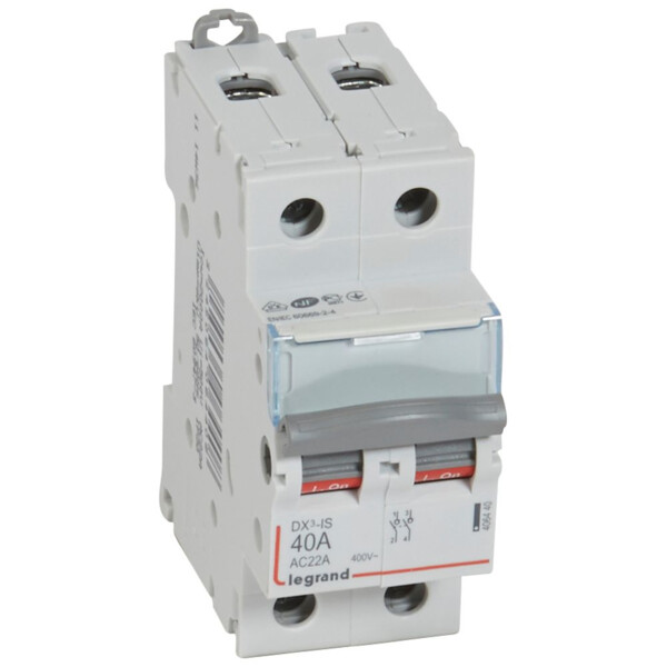 Interrupteur sectionneur de tête Legrand DX³-IS 2 modules 2P 40A 400V - Legrand - 406440