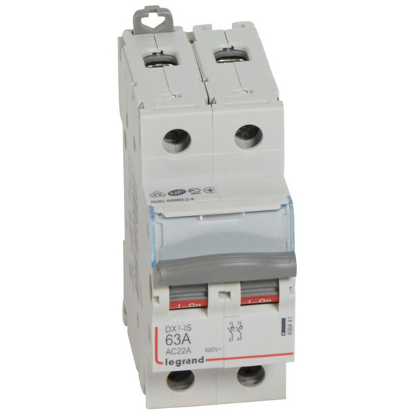 Interrupteur sectionneur de tête Legrand DX³-IS 2 modules 2P 63A 400V - Legrand - 406441