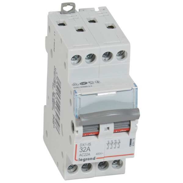 Interrupteur sectionneur de tête Legrand DX³-IS 2 modules 4P 32A 400V - Legrand - 406479