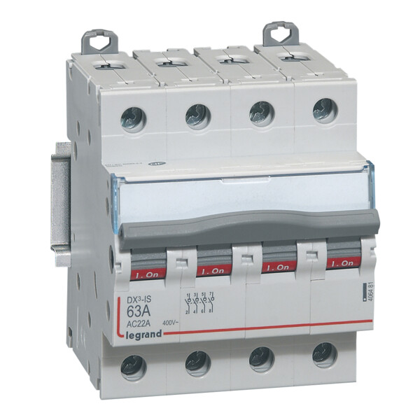 Interrupteur sectionneur de tête Legrand DX³ Vis/Vis 4 modules 4P 63A 400V - Legrand - 406481