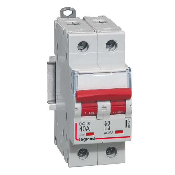 Interrupteur sectionneur de tête Legrand DX³ à déclenchement 2 modules 2P 40A 400V - Legrand - 406527