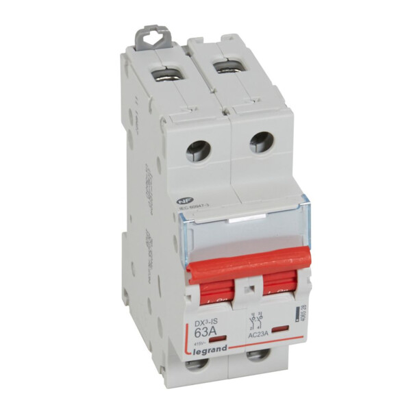 Interrupteur sectionneur de tête Legrand DX³ à déclenchement 2 modules 2P 63A 400V - Legrand - 406528