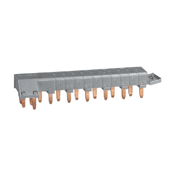 Peigne d'alimentation tétrapolaire Legrand HX³ tête de groupe horizontal optimisé longueur 6 modules - Legrand - 405200