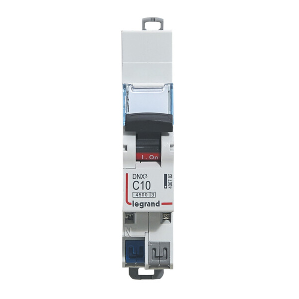 Disjoncteur 1P+N 10A Legrand Dnx³ 4500 6kA courbe C auto/auto 230V  - Legrand - 406782