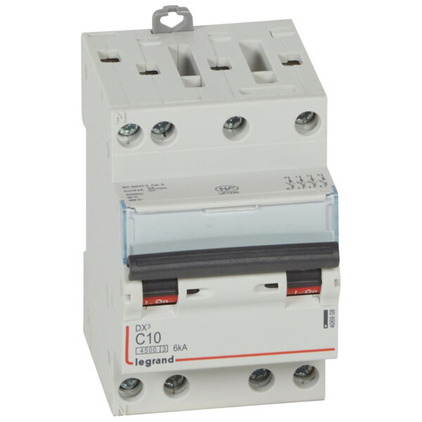 Disjoncteur 4P 10A Legrand Dnx³ 4500 6kA courbe C Vis/Vis 400V  - Legrand - 406908