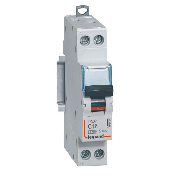 Disjoncteur 1P+N 16A Legrand Dnx³ 4500 6kA courbe C Vis/Vis 230V  - Legrand - 406774