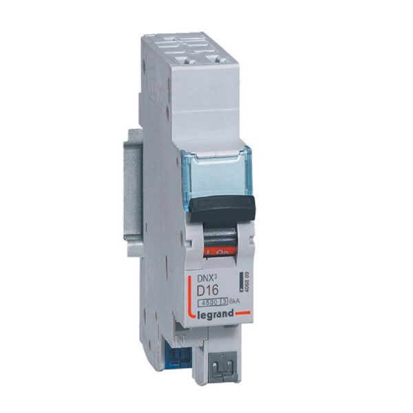Disjoncteur 1P+N 16A Legrand Dnx³ 4500 6kA courbe D Auto/Auto 230V  - Legrand - 406809