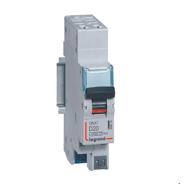 Disjoncteur 1P+N 20A Legrand Dnx³ 4500 6kA courbe D Auto/Auto 230V  - Legrand - 406810