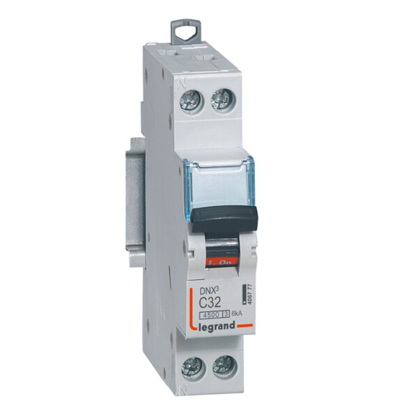 Disjoncteur 1P+N 32A Legrand Dnx³ 4500 6kA courbe C Vis/Vis 230V  - Legrand - 406777