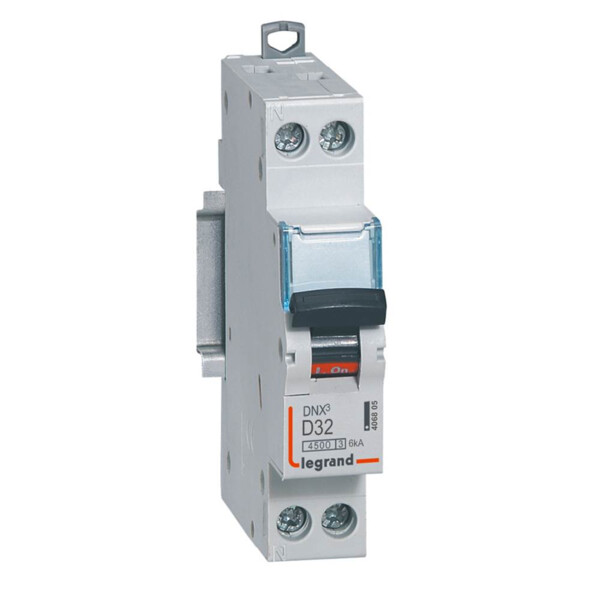 Disjoncteur 1P+N 32A Legrand DNX³ 4500/6kA courbe D vis/vis - 230V - Legrand - 406805
