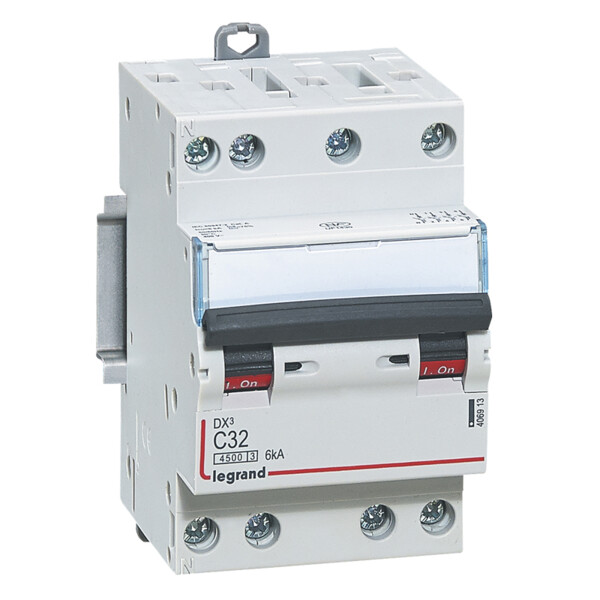 Disjoncteur 4P 32A Legrand Dnx³ 4500 6kA courbe C Vis/Vis 400V - Legrand - 406913