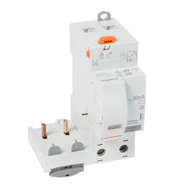 Bloc différentiel Legrand DX³ à vis 2 pôles 63A type AC 30mA 230V  - Legrand - 410402