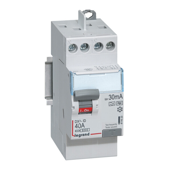 Interrupteur différentiel 40A DX3 ID 2P 230V Type F 30mA - Legrand 411623 - Legrand - 411623