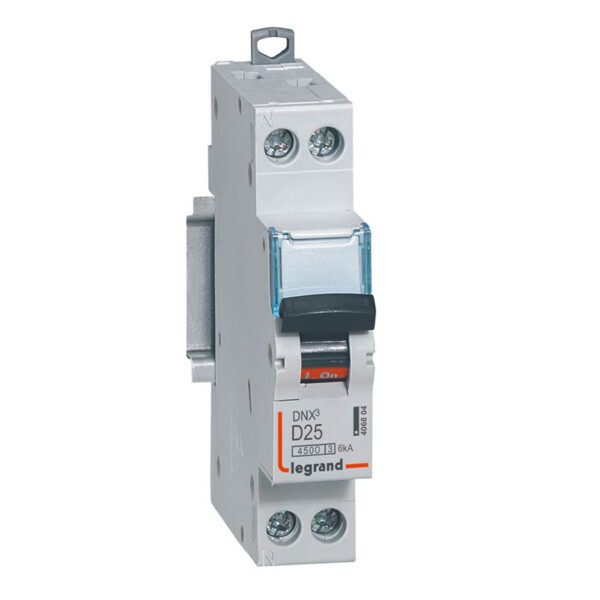 Disjoncteur 1P+N 25A Legrand Dnx³ 4500 6kA courbe D Vis/Vis 230V  - Legrand - 406804