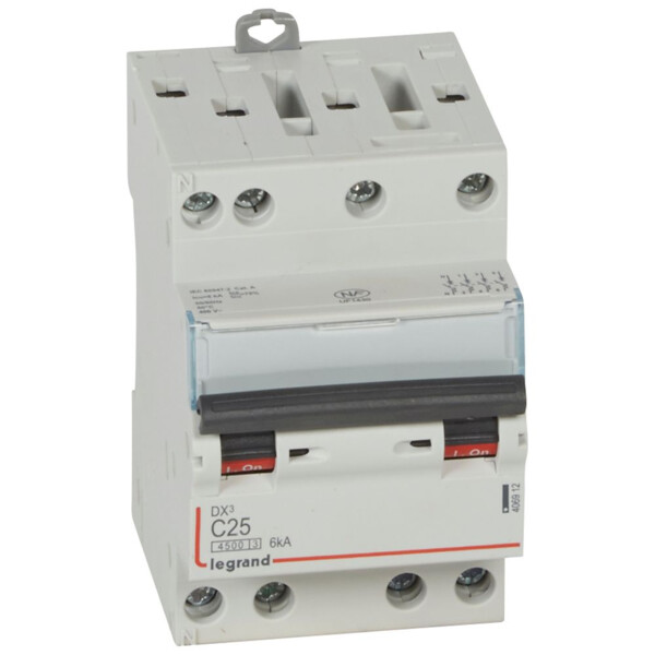 Disjoncteur 4P 25A Legrand Dnx³ 4500 6kA courbe C Vis/Vis 400V  - Legrand - 406912