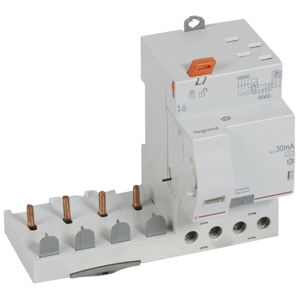 Bloc différentiel adaptable dx³-auto-4p-400 v~-63 a-type ac-30 ma - disjoncteur 1 mod/pôle - Legrand - 410506
