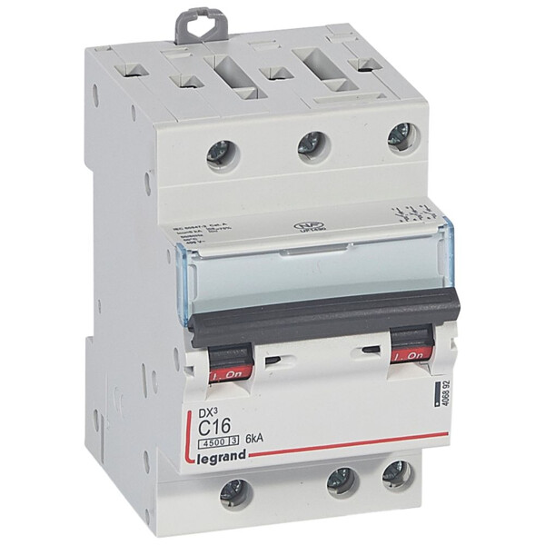 Disjoncteur 3P 16A Legrand dx³ 4500 6kA courbe C vis/vis 400V départ - Legrand - 406892