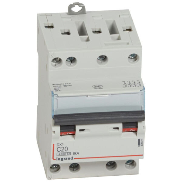 Disjoncteur 4P 20A Legrand Dnx³ 4500 6kA courbe C Vis/Vis 400V  - Legrand - 406911