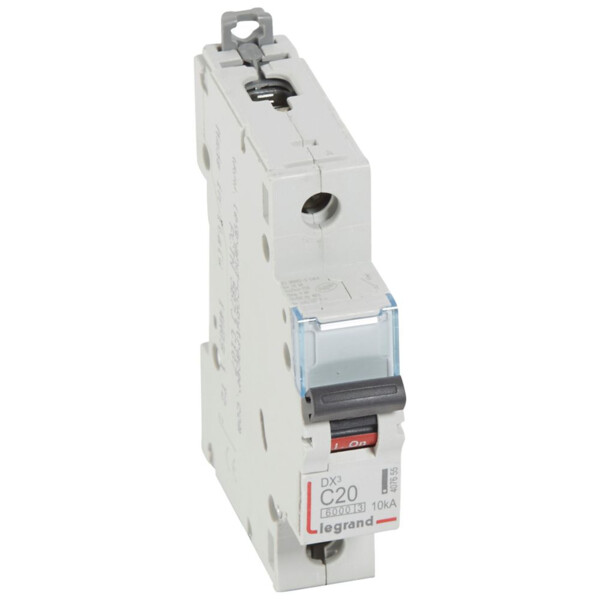 Disjoncteur dx³ 6000 Legrand -vis/vis- 1p-230/400v~ -20a-10ka - courbe c - protect départ - Legrand - 407655