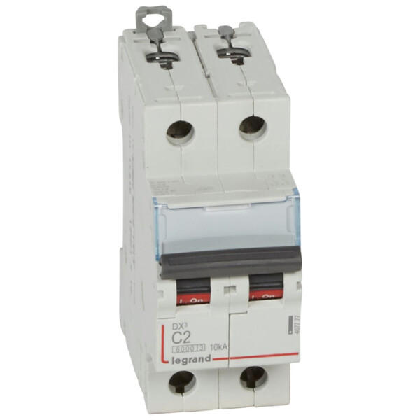 Disjoncteur DX3 6000 -vis/vis- 2p-230/400v~ -2a-10ka - courbe c - protect départ - Legrand - 407777
