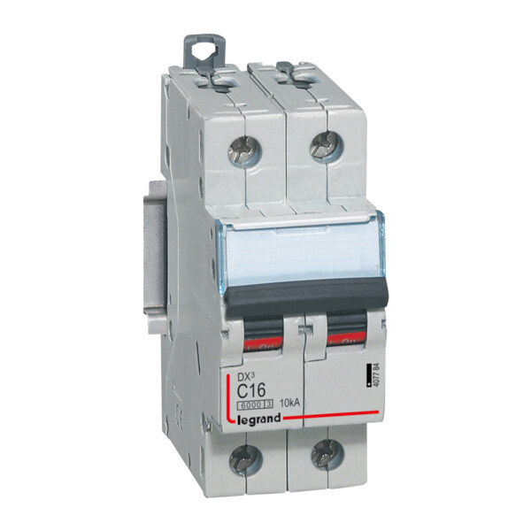 Disjoncteur 2P 16A DX3 6000 10kA vis/vis 230/400V courbe C - Legrand - 407784
