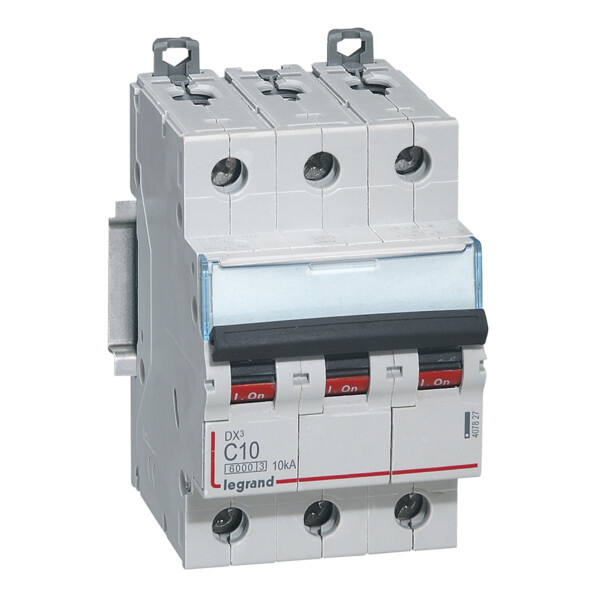 Disjoncteur DX3 6000 Legrand -vis/vis- 3p- 400v~-10a-10ka-courbec-départ-peigne hx³ trad 4p - Legrand - 407827