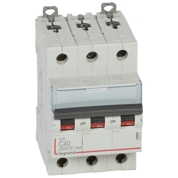 Disjoncteur DX3 6000 -vis/vis- 3p- 400v~-40a-10ka-courbec-départ-peigne hx³ trad 4p - Legrand - 407833