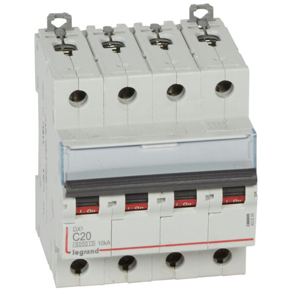 Disjoncteur Legrand 407899 DX³ 6000 - 4P - 20A - Courbe C - 10kA - 400V - Legrand - 407899