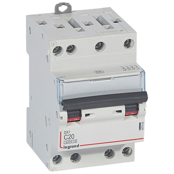 Disjoncteur DX³ Legrand - pour peigne optimisé tétrapolaire - 4P - courbe C - 400V - 20A - 6kA - 10kA - IP20 - IK02 - Legrand - 407908